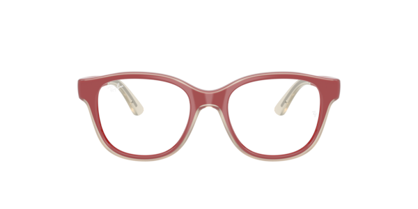 Ray-Ban Rb1950 Optics Kids Everflex Eyeglasses Red On Transparent Frame Clear Lenses Polarized 44-17