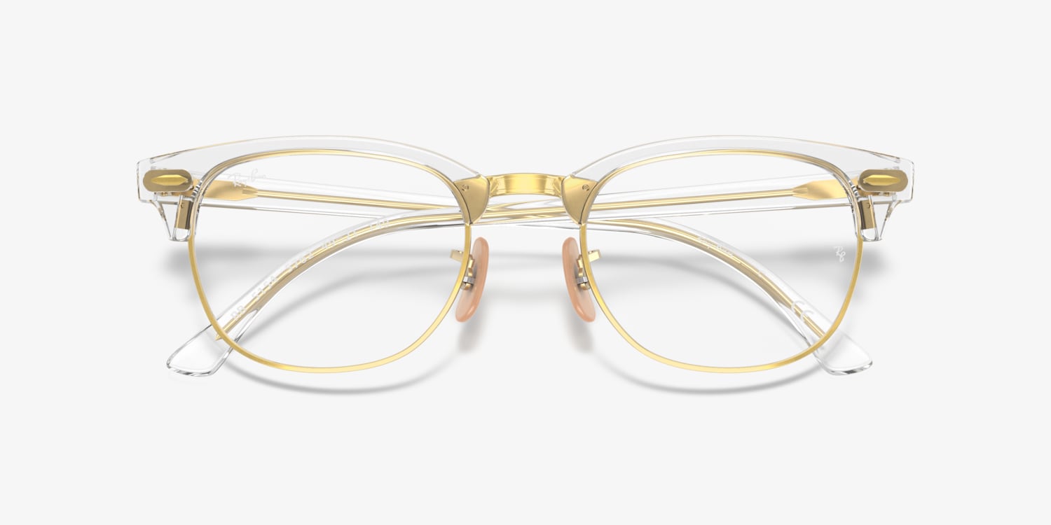 Ray-Ban Women\'s Clear & Gold Rimmed Eyeglasses Ray-Ban 0RX6396 Glasses in Gold | Target Optical main image 4