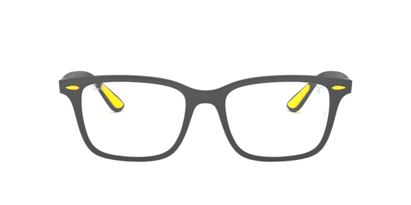 Ray-Ban Rb7144m Scuderia Ferrari Collection Eyeglasses Grey Frame Clear Lenses Polarized 53-18