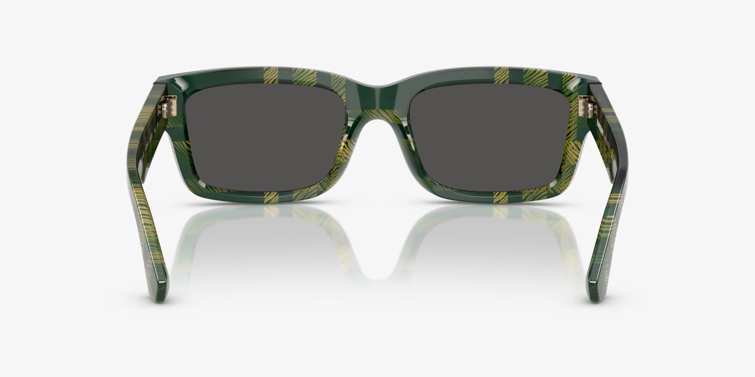 NWT‎ Burberry BE4443F 4225/87 Check Green Rectangle Sunglasses Made in Italy Burberry BE4443 Sunglasses | LensCrafters main image 4