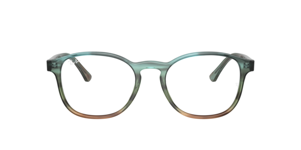 Ray-Ban Rb5417 Optics Eyeglasses Striped Blue & Green Frame Clear Lenses Polarized 52-19
