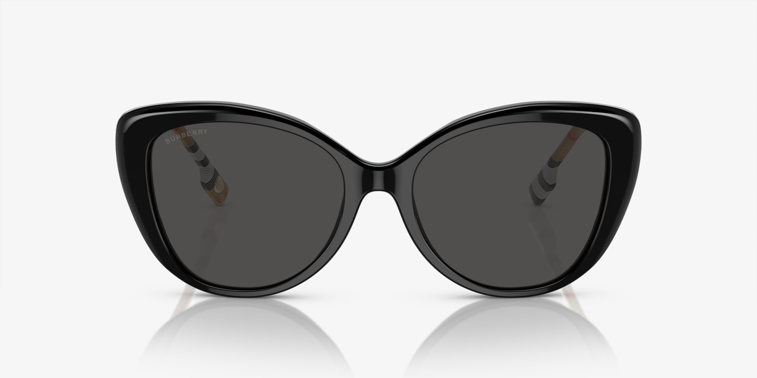 Burberry Women\'s Black Acetate Sunglasses Gray Gradient Lenses B 4077 3177/11 Amazon.com: BURBERRY Sunglasses BE 4371 30018G Helena Black  main image 2