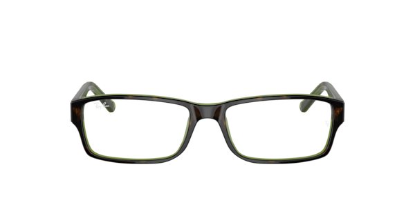 Ray-Ban Rb5169 Optics Eyeglasses Havana On Green Transparent Frame Clear Lenses 54-16