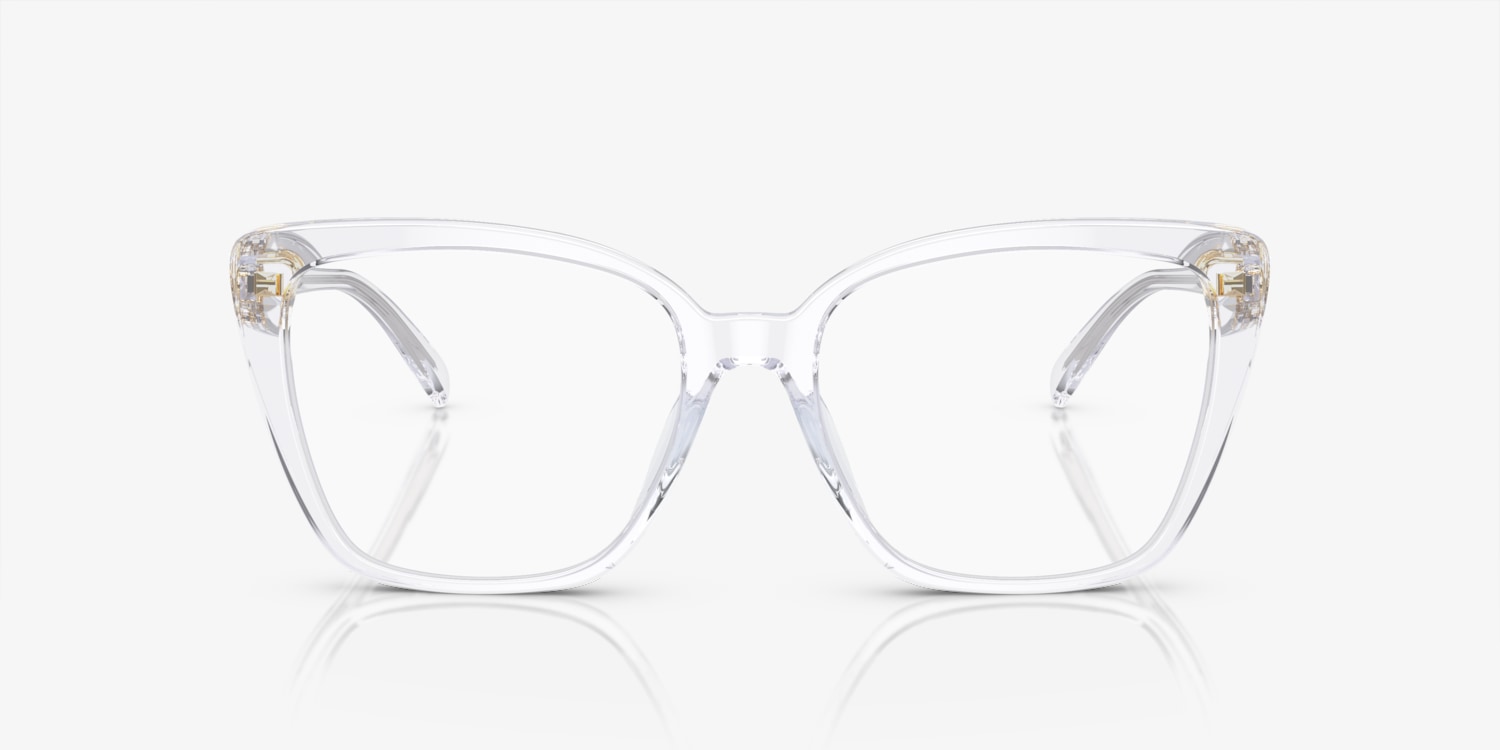 Michael Kors Women\'s Clear Square Frame Glasses with Gold Accents Amazon.com: Michael Kors Women main image 2