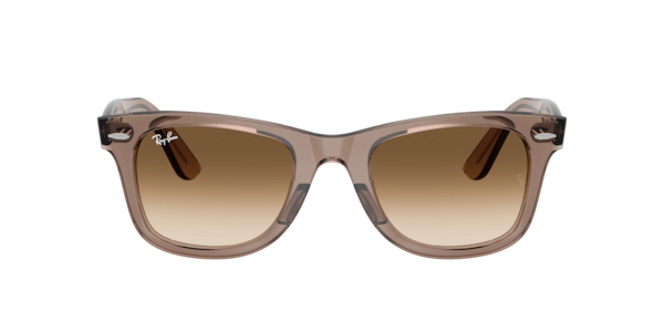 Ray-Ban Wayfarer Ease Sunglasses Transparent Light Brown Frame Brown Lenses 50-22