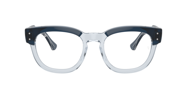 Ray-Ban Mega Hawkeye Optics Eyeglasses Blue On Transparent Blue Frame Clear Lenses Polarized 50-21
