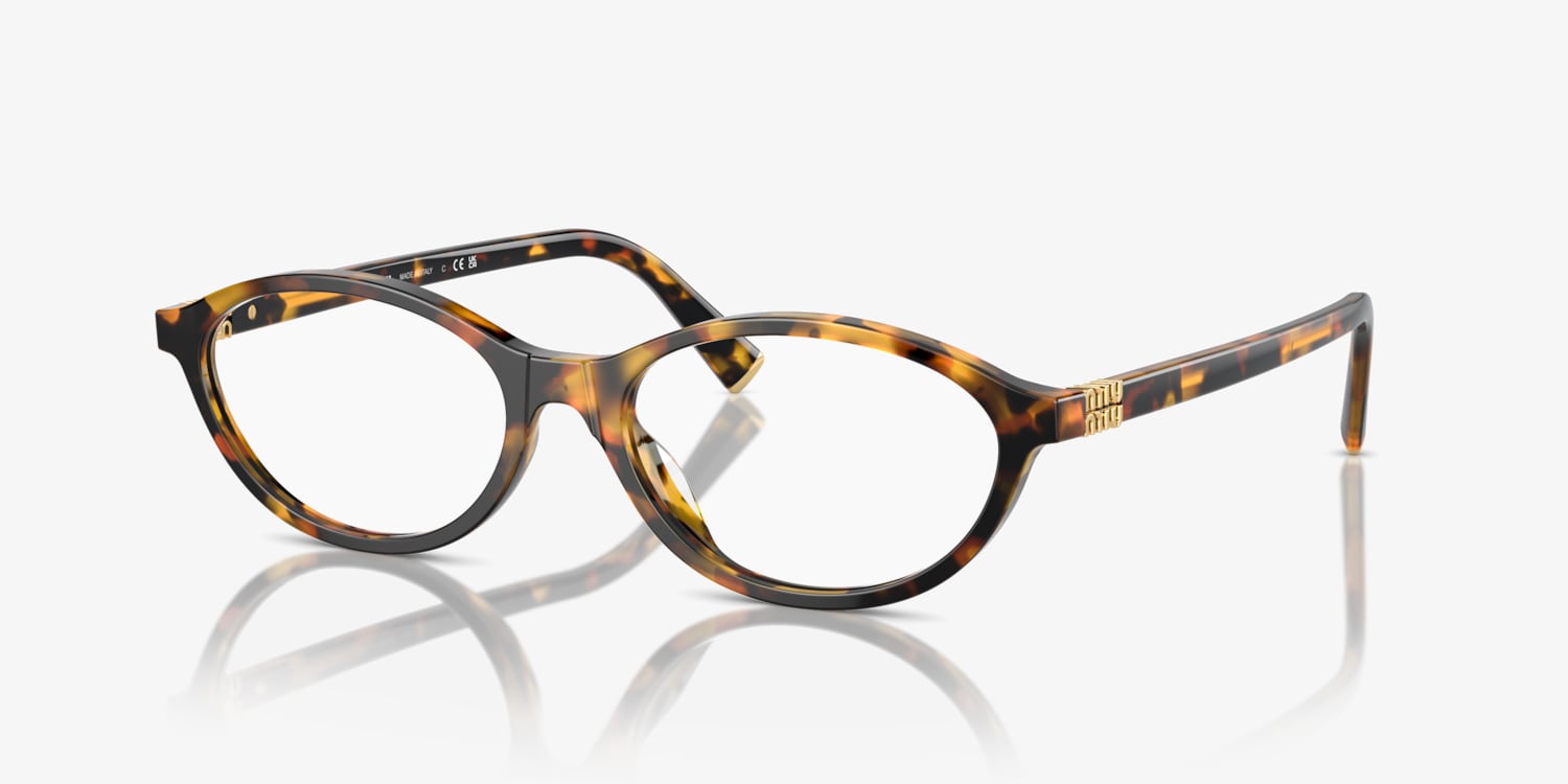 ブラウンラウンドフレーム眼鏡 42393-145 Miu Miu MU 09XV Eyeglasses | LensCrafters
