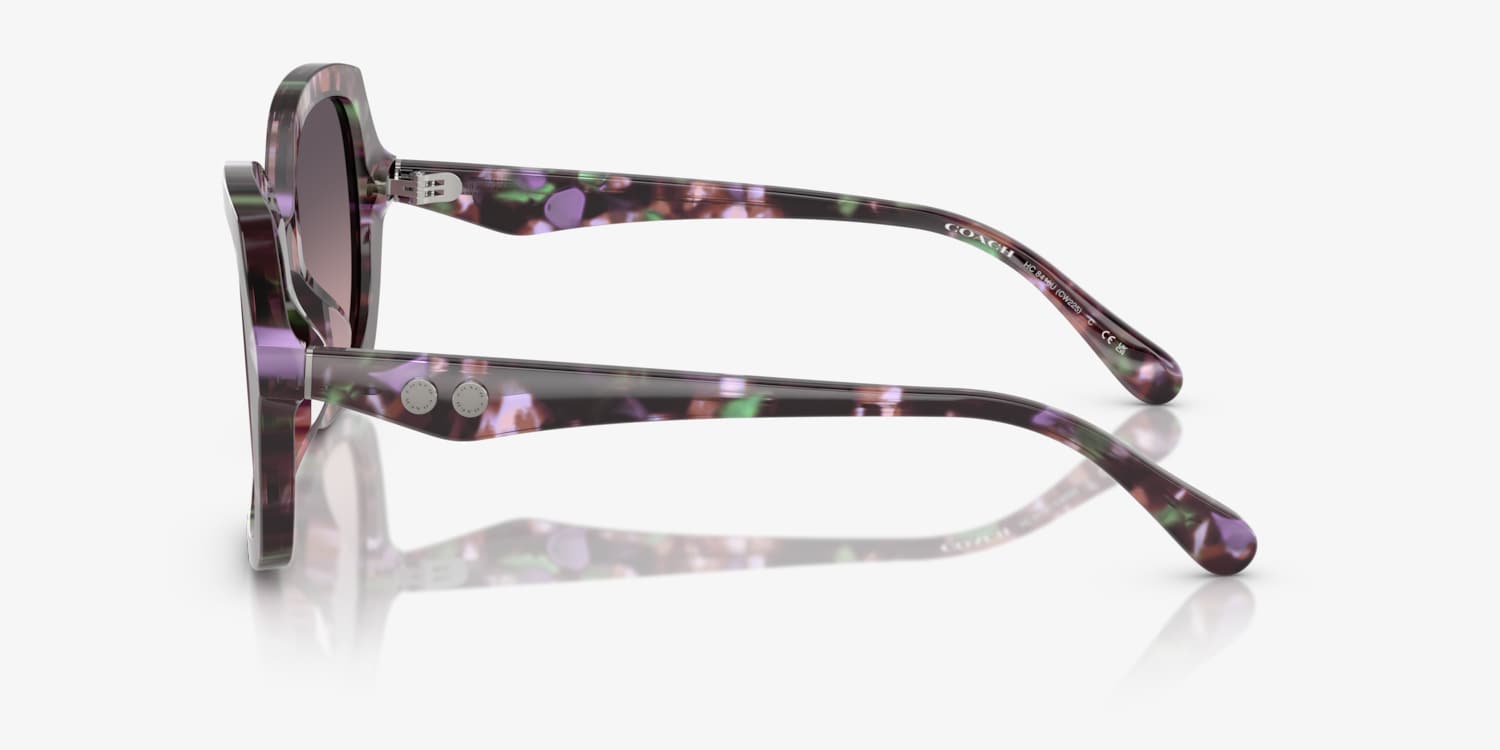 COACH VIOLET OVERSIZED DESIGNER SUNGLASSES COACH OVERSIZED TRANSPARENT VIOLET DESIGNER SUNGLASSES main image 3