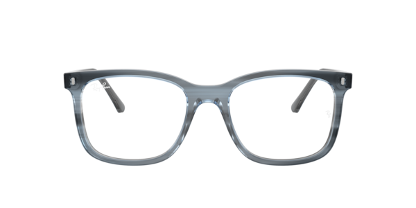 Ray-Ban Rb5446 Optics Eyeglasses Striped Blue Frame Clear Lenses Polarized 53-19