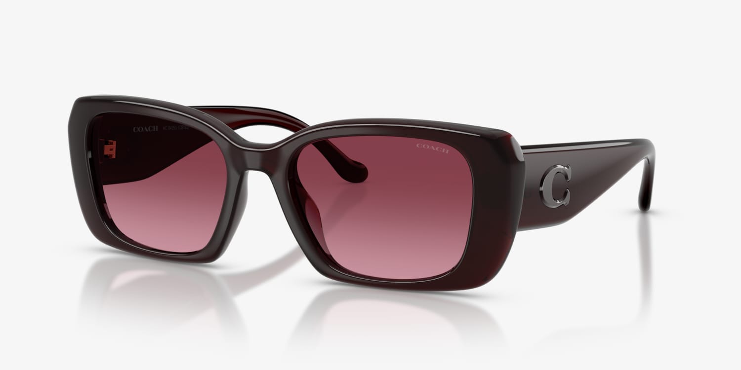 Coach Signiture Red Monogram Visor Oversized Black Women\'s Sunnies (GOOD/FAIR)✨️ Coach HC8435U CBY82 Sunglasses | LensCrafters main image 4