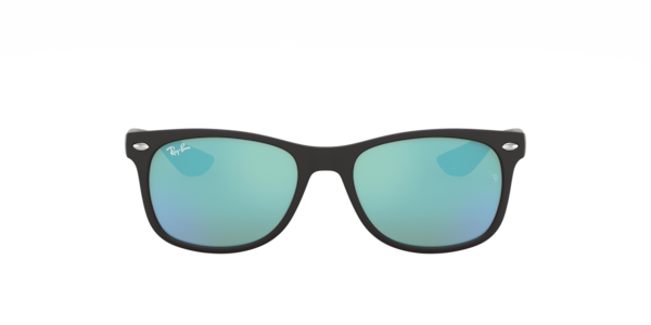 Ray-Ban Jr. Kids Sunglasses, RJ9052 New Wayfarer (ages 7-10) - Black Matte, Blue Mirror