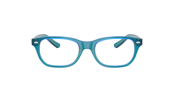 Ray-Ban Rb1555 Optics Kids Eyeglasses Transparent Blue & Green Frame Clear Lenses Polarized 46-16