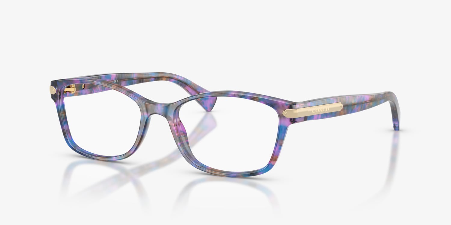 Coach Eyeglasses Frame HC6065-5288 Women\'s Confetti Purple Full Rim 51-17 135 Coach HC6065 5548 Eyeglasses Women main image 4