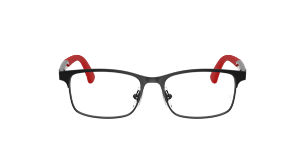 Ray-Ban Rb1061 Optics Kids Bio-based Eyeglasses Black & Red Frame Clear Lenses Polarized 46-15