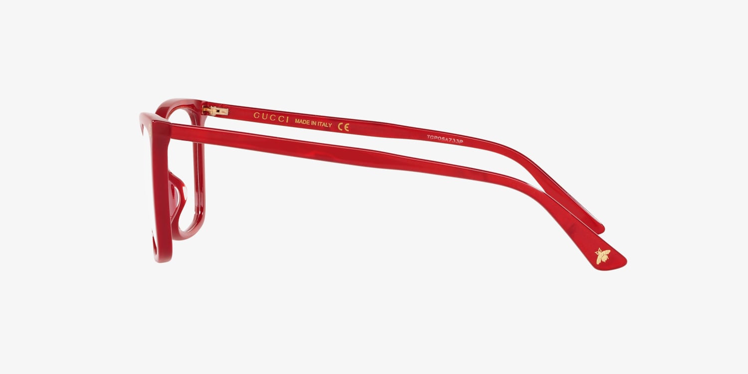 Gucci GG0025O Eyeglasses Red Acetate Gucci® GG0025O Rectangle Eyeglasses - EuroOptica main image 2