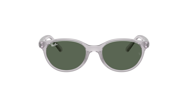 Ray-Ban Rb9080s Kids Bio-based Sunglasses Transparent Grey Frame Green Lenses 45-16