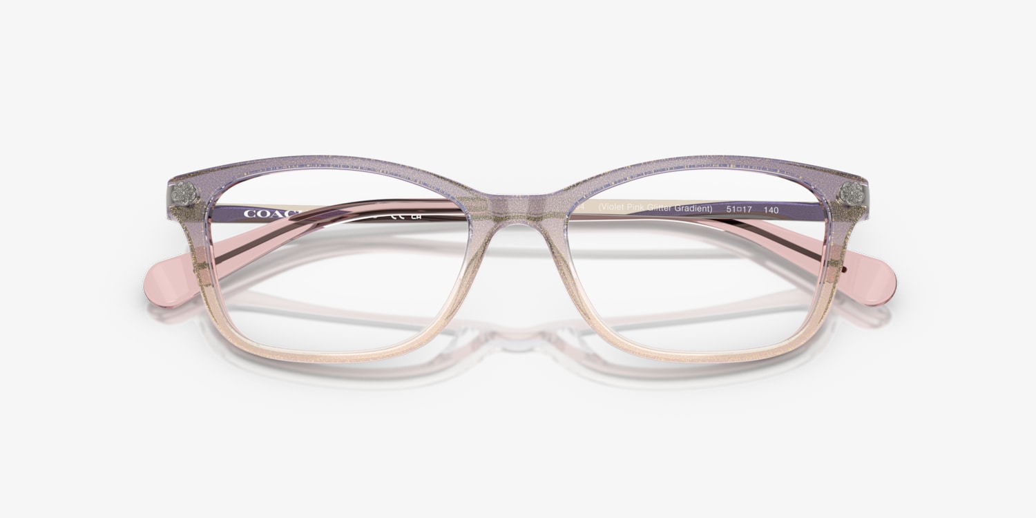 Coach HC6142‎ 5554 Violet Glitter Gradient Eyeglasses Frames Designer Glasses Coach Eyeglasses, Frames Only, HC 6142 5554, 51-17-140  main image 4
