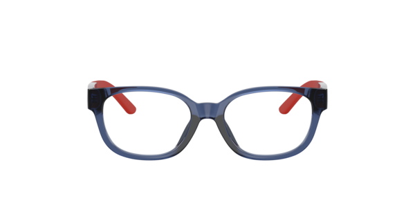 Polo Ralph Lauren Unisex Pillow Eyeglasses, PP8551U - Shiny Transparent Navy Blue