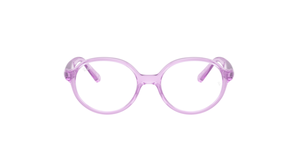 Ray-Ban Rb1905 Optics Kids Bio-based Eyeglasses Transparent Violet Frame Clear Lenses Polarized 44-15