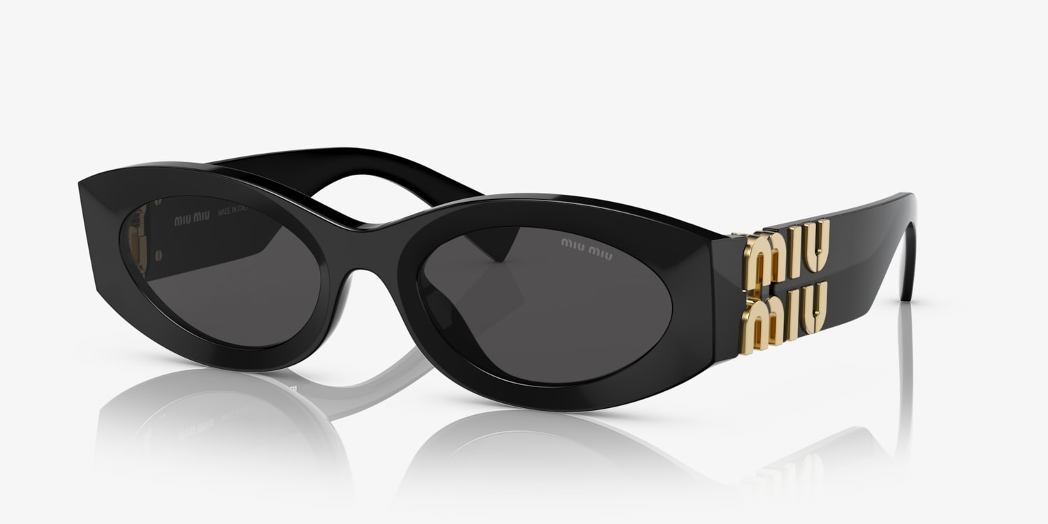 MIU MIU ロゴ サングラス ブラック SMU11W Miu Miu MU 11WS Sunglasses | LensCrafters