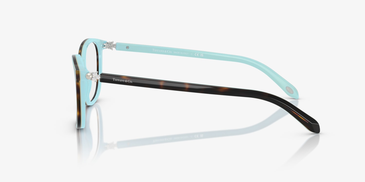 Tiffany & Co TF2150-B 8193/4 Eyeglass Frames 52-17-140 Black Turquoise Italy Tiffany TF2109HB Eyeglasses | LensCrafters main image 3