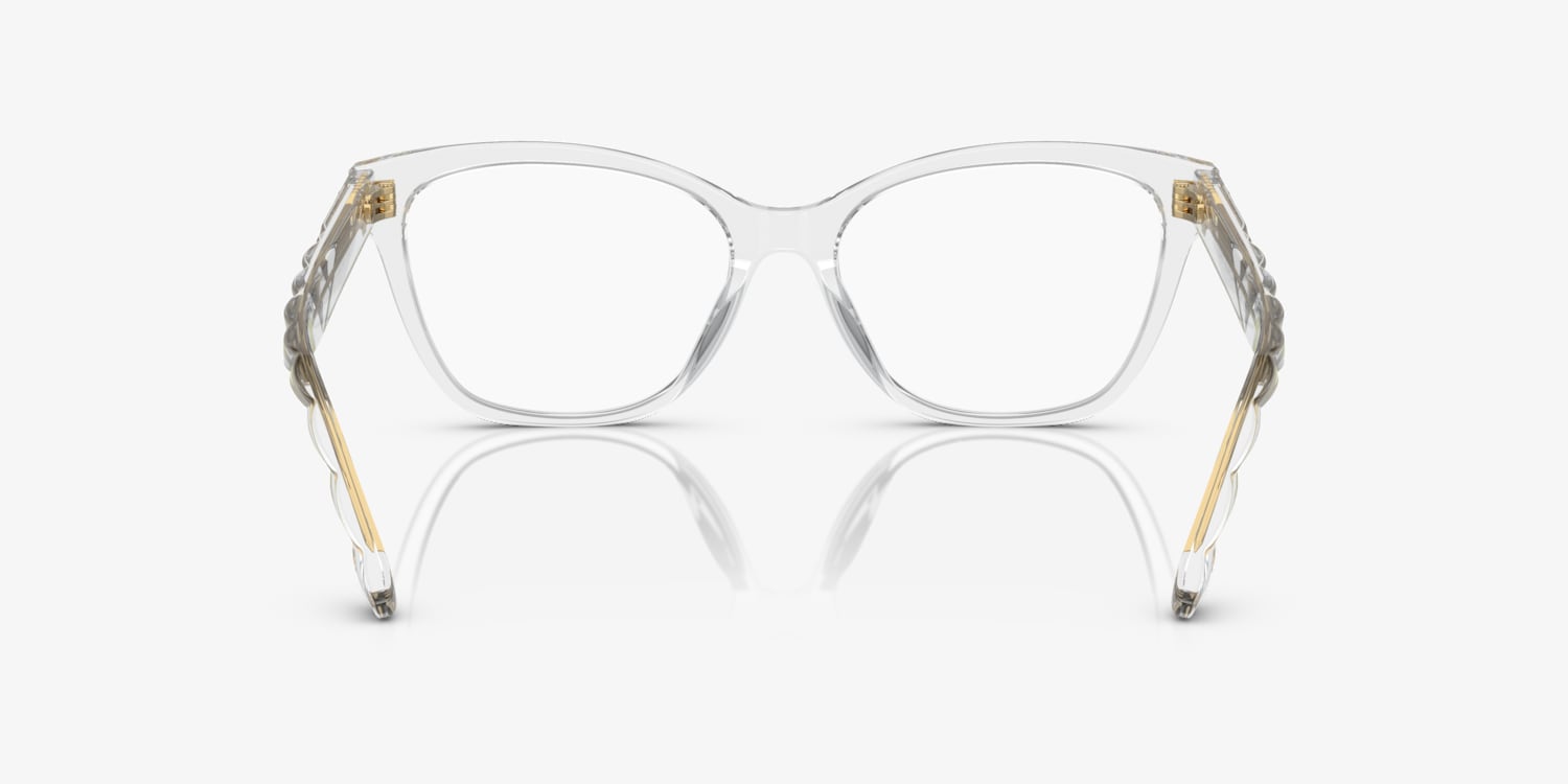 Tory Burch Transparent Frame Eyeglasses with Gold Accents Tory Burch TY1076 Blue, Gold Prescription Eyeglasses main image 2
