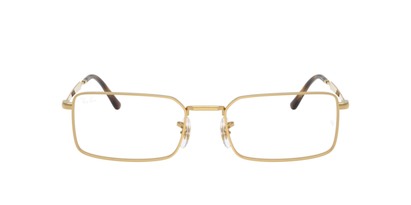 Ray-Ban Rb6557 Optics Eyeglasses Gold Frame Transparent Lenses Polarized 54-19