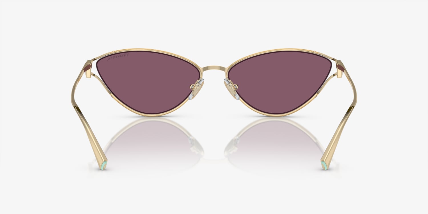 New Tiffany & Co. Women Pale Gold Sunglasses 58-16-135 Tiffany T:Sunglasses in Pale Gold-colored Metal with Gray  main image 4
