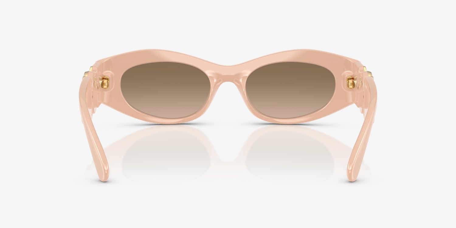 NEW Versace VE4480U 54946I Nude Brown Mirror  Oval Unisex Sunglasses Versace VE4480U Wraparound Sunglasses | Fashion Eyewear US main image 2