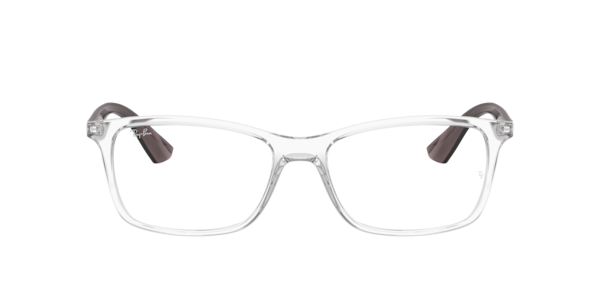 Ray-Ban Rb7047 Optics Eyeglasses Transparent Grey Frame Clear Lenses Polarized 56-17
