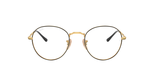 Ray-Ban Round Metal Optics II Eyeglasses Gold Frame Clear Lenses Polarized 49-20