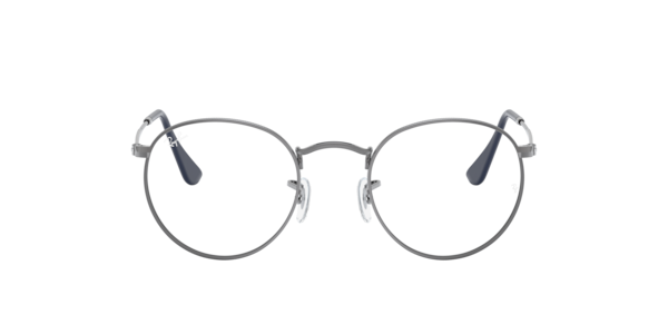 Ray-Ban Round Metal Optics Eyeglasses Gunmetal Frame Clear Lenses 50-21