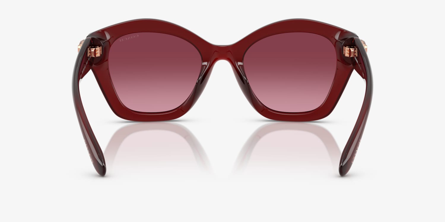 Coach HC8421U Sunglasses Milky Burgundy 54 22 140 3N Rose Gradient Lenses READ Coach HC8421U CAD31 Sunglasses | LensCrafters main image 4
