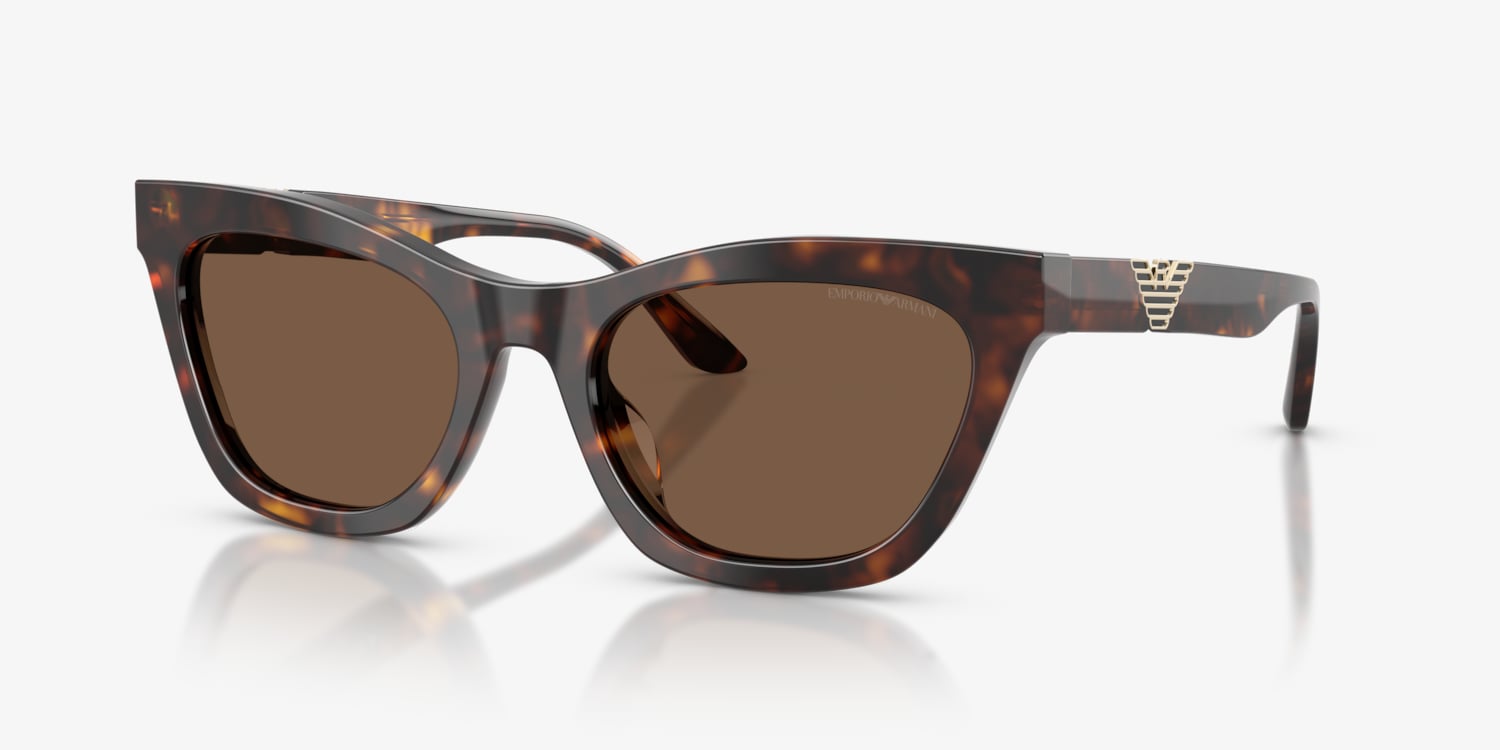 Emporio Armani Women\'s Sunglasses Tortoise Brown Cat-Eye Logo Temples 57 16 140 Sunglasses Emporio Armani EA4203U | Free Shipping | Glasses.com® main image 3