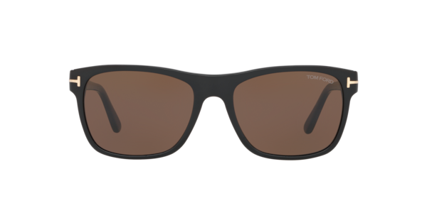 Tom Ford Giulio Black Plastic Square Brown Men's Sunglasses FT0698 01J 57 FT0698 01J 57