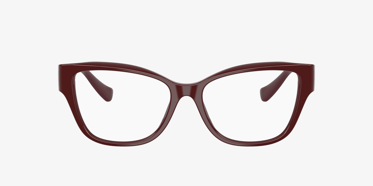 Versace VE 3347 5515 Solid Red Plastic Pillow Eyeglasses 52mm Versace ICONIC VE 3347 Plastic Womens Cat-Eye Eyeglasses  main image 4