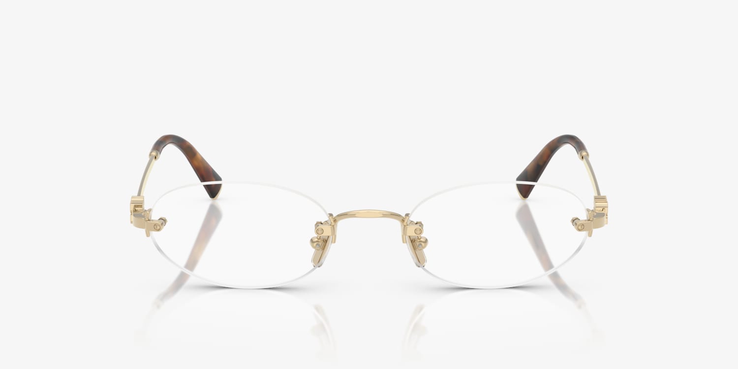 ミュウミュウ リムレス サングラス MU 53WV 眼鏡用フレーム ロゴ付 Miu Miu MU 53WV Eyeglasses | LensCrafters