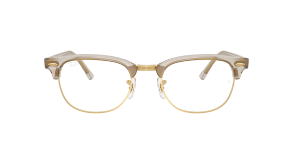 Ray-Ban Clubmaster Optics Change Eyeglasses Photo Waves Grey Frame Clear Lenses Polarized 51-21