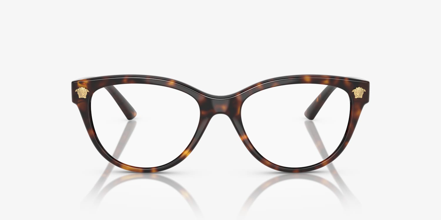 Versace VE3365U 108 Eyeglasses Havana 52mm Cat Eye Frame Versace 3365U Eyeglasses main image 3