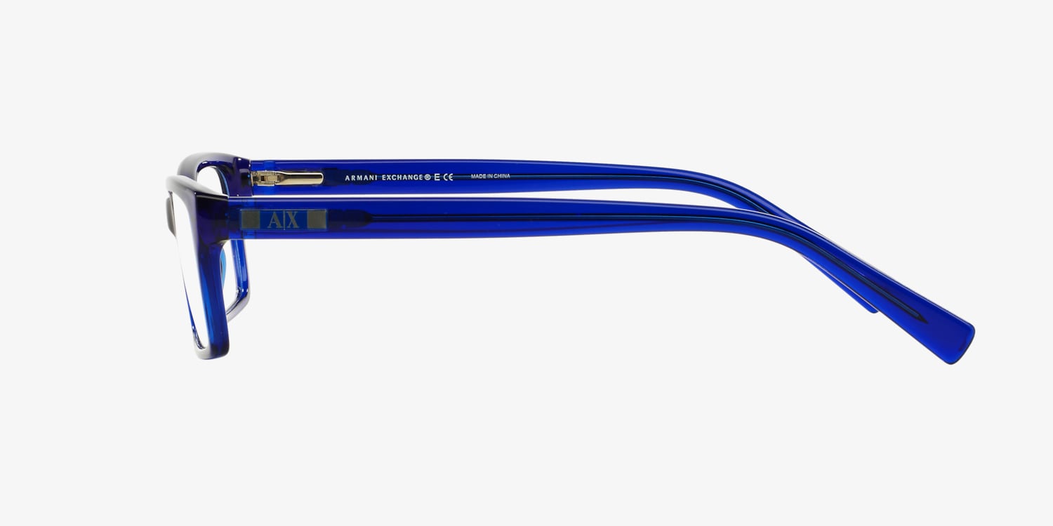 Armani Exchange AX3007 Authentic Eyeglasses Frame 53-17-145 Blue 8018 H6599 Armani Exchange AX3007 Eyeglasses | FramesDirect.com main image 4