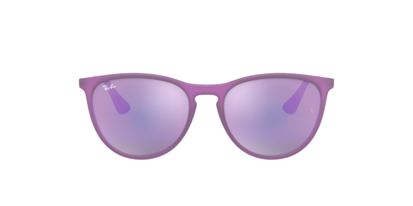 Ray-Ban Jr. Erika RJ9060S Mirror Sunglasses for Kids - Matte Violet Fluo Trans Rubber/Violet Mirror