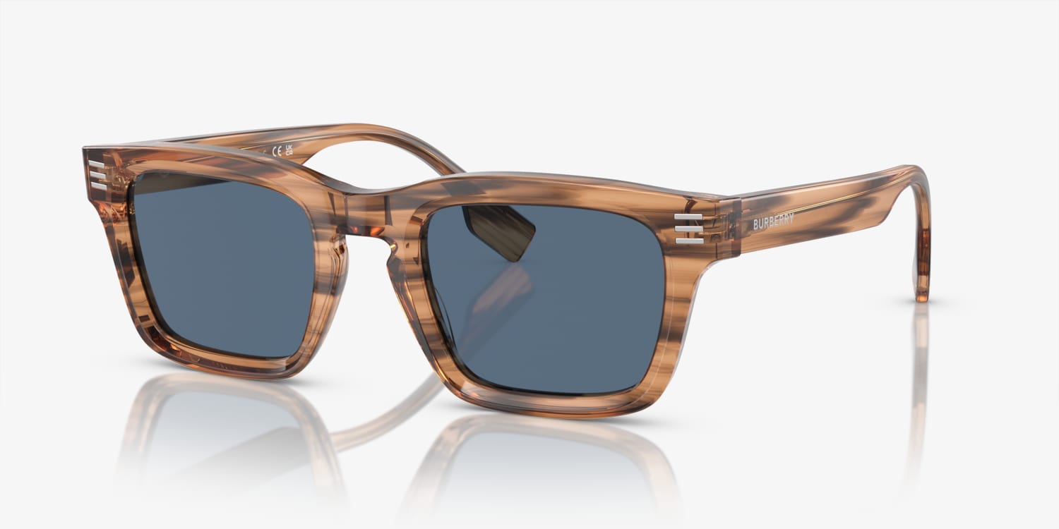 Burberry Blue Sunglasses with Brown Check Case Check Square Sunglasses in Vintage check | Burberry® Official main image 2
