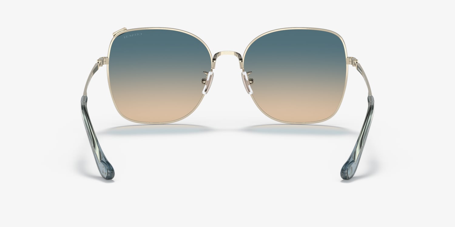 Coach HC7133 C7997 57-17 140 Shiny Light Gold Metal Sunglasses Frames Read Coach HC7133 C7997 Sunglasses Gold Frame | Mercari main image 3