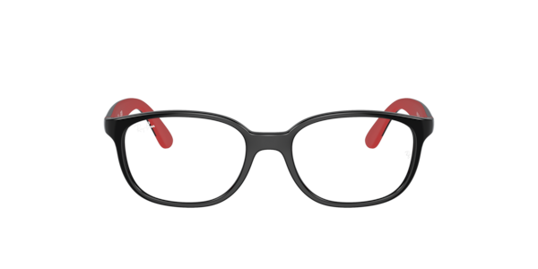 Ray-Ban Rb1632 Optics Kids Bio-based Eyeglasses Black On Red Frame Clear Lenses 48-16