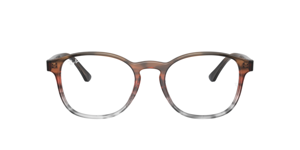 Ray-Ban Rb5417 Optics Eyeglasses Striped Brown & Red Frame Clear Lenses Polarized 52-19
