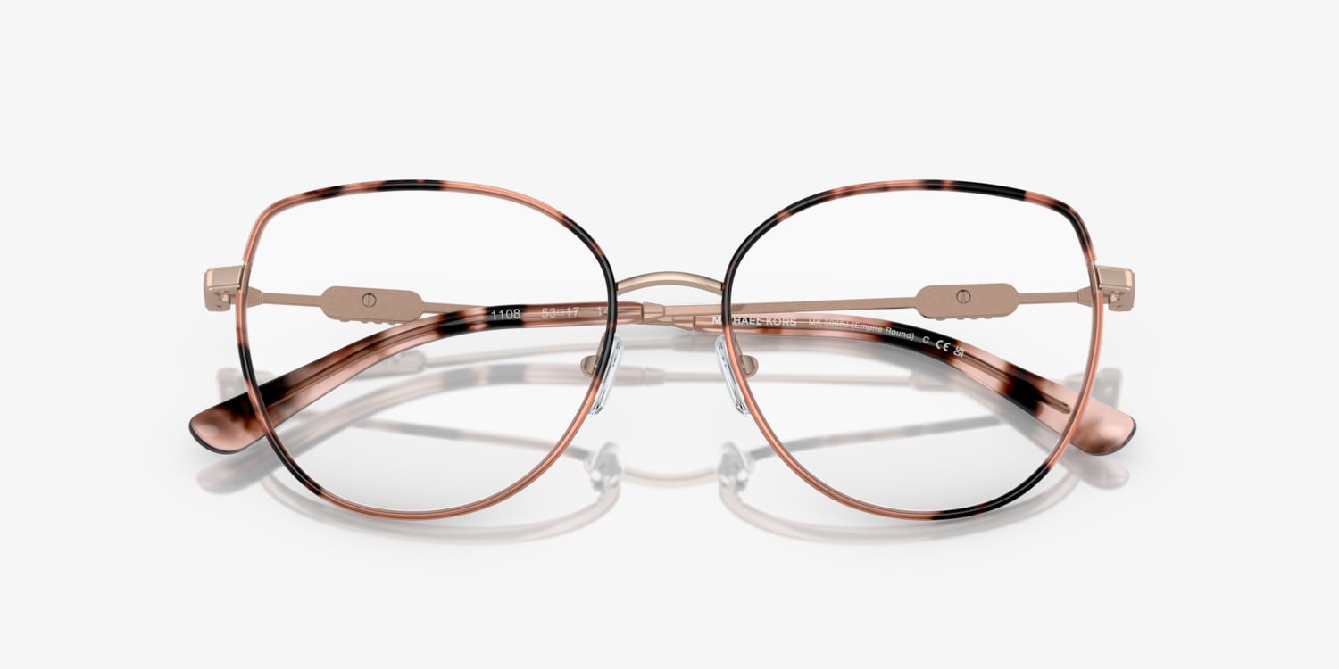 Michael Kors MK Round Rose Gold Eyeglasses Full Set Minimalist Michael Kors MK3066J Empire Round Eyeglasses | LensCrafters main image 3